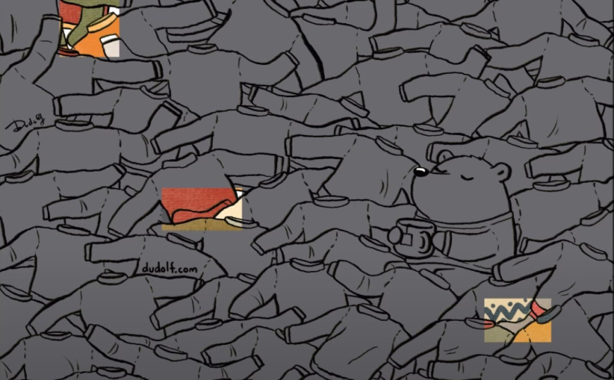 Pronađite čarape u gomili džempera