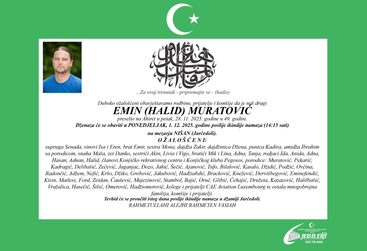 Objavljena smrtovnica