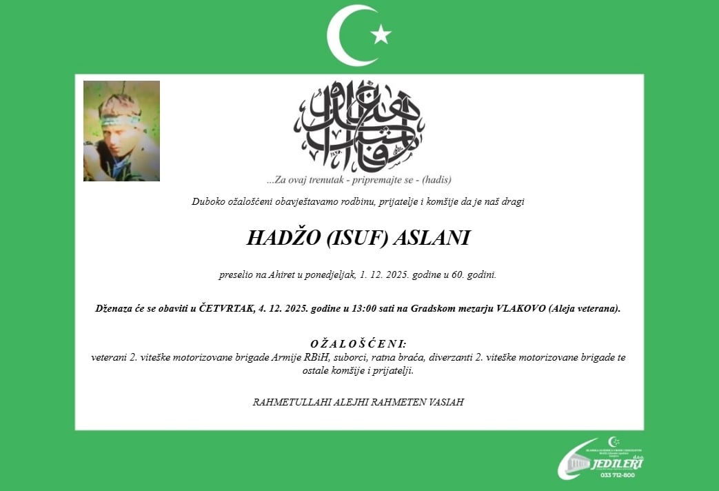 Smrtovnica za heroja i borca