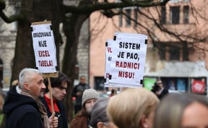 Foto: E. L. / Radiosarajevo.ba / Protest prosvjetnih radnika KS