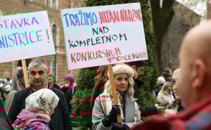 Foto: E. L. / Radiosarajevo.ba / Protest prosvjetnih radnika KS