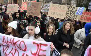 Foto: N. G. / Radiosarajevo.ba / Studenti na protestu ispred Vlade KS