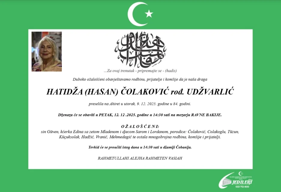 Smrtovnica - Hatidža Čolaković