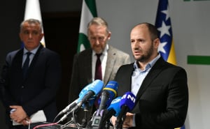 Foto: A.K./Radiosarajevo.ba / Šerif Špago, Bakir Izetbegović, Muamer Zukić