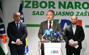 Foto: A.K./Radiosarajevo.ba / Šerif Špago, Bakir Izetbegović, Muamer Zukić