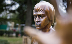 Foto: Denis Kapetanović/Pixsell / Kip Brucea Leea u Mostaru