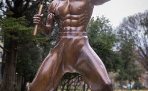 Foto: Denis Kapetanović/Pixsell / Kip Brucea Leea u Mostaru