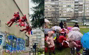 Foto: GSS Sarajevo / Djeda Mrazovi obradovali mališane