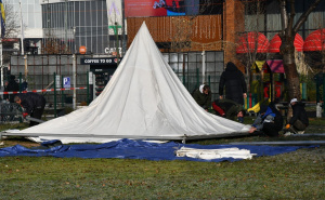 Foto: A. K. / Radiosarajevo.ba / Pripreme u toku za javni doček Nove godine iza SCC-a