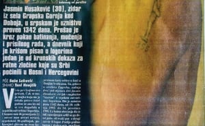 Faksimil / Izvještaj o zatočeništvu Jasmina Husakovića iz Grapske objavljenom u Arena – hrvatski tjednik 14 marta 1996.