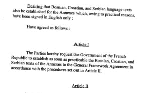 Faksimil / Dogovor o Dejtonskom sporazumu