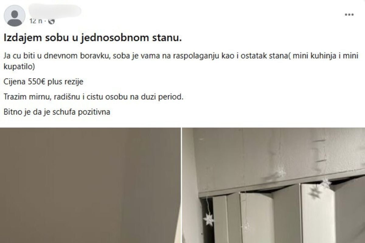 Oglas za izdavanje sobe