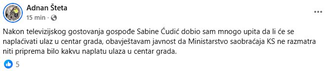 Objava Adnana Štete