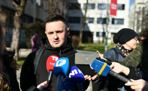 Foto: A. K. / Radiosarajevo.ba / Sa protesta pacijenata oštećenih zatvaranjem Klinike Northwestern Medical center u Sarajevu