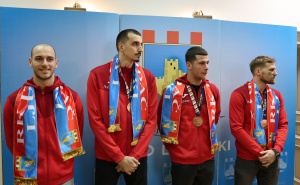 Foto: FENA / Doček rukometaša Hrvatske u Ljubuškom