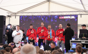 Foto: FENA / Doček rukometaša Hrvatske u Ljubuškom