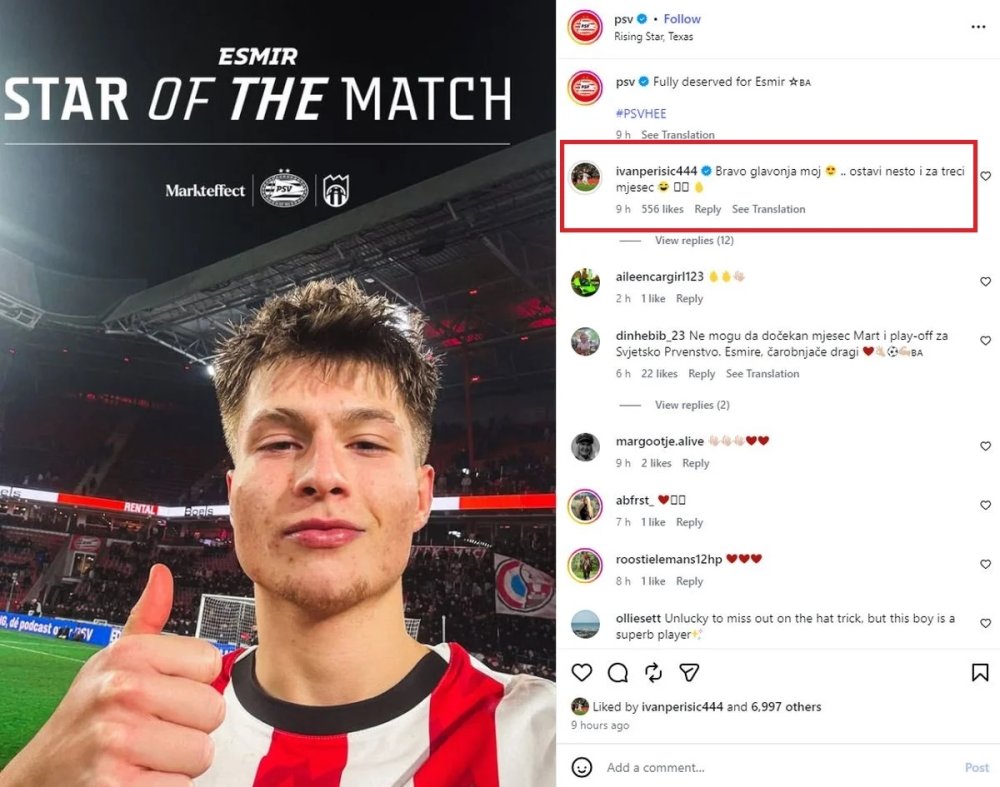 Objava na Instagramu i komentar