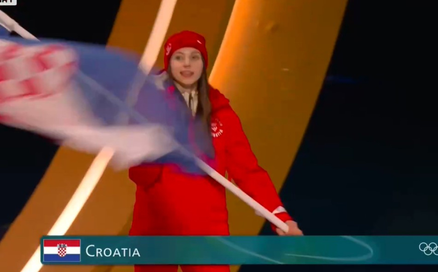 Hrvatska zastava na ZOI Milano - Cortina