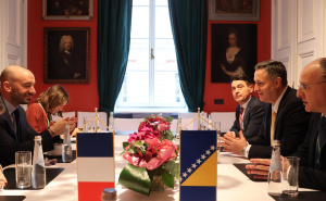 Foto: Predsjedništvo BiH / Denis Bećirović sa Benjaminom Haddad