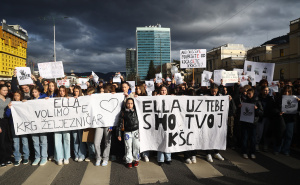 Foto: Dž. K. / Radiosarajevo.ba / Poruke podrške Elli na protestu