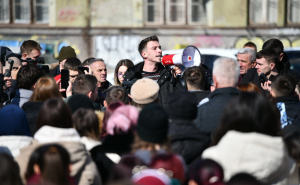 Foto: A. K. / Radiosarajevo.ba / Počeli protesti ispred Zemaljskog muzeja - Samir Hrnjica