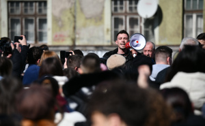Foto: A. K. / Radiosarajevo.ba / Počeli protesti ispred Zemaljskog muzeja - Samir Hrnjica