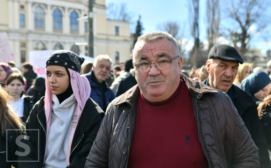 Muriz Memić na protestima u Sarajevu