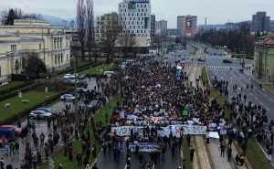 Foto: Dž. K. / Radiosarajevo.ba / Snimak iz zraka protesta u Sarajevu