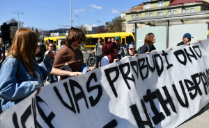 Foto: A. K. / Radiosarajevo.ba / Protesti mladih u Sarajevu, 14. mart 2026. godine