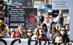 Foto: A. K. / Radiosarajevo.ba / Protest mladih u Sarajevu, 14. mart 2026.