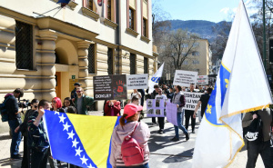 Foto: A. K. / Radiosarajevo.ba / Protesti mladih u Sarajevu, 14. mart 2026. godine