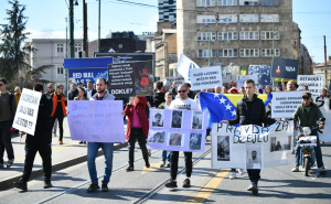 Foto: A. K. / Radiosarajevo.ba / Protesti mladih u Sarajevu, 14. mart 2026. godine