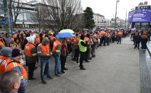 Foto: N. G. / Radiosarajevo.ba / Protest radnika Nove željezare Zenica