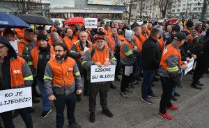 Foto: N. G. / Radiosarajevo.ba / Protest radnika Nove željezare Zenica