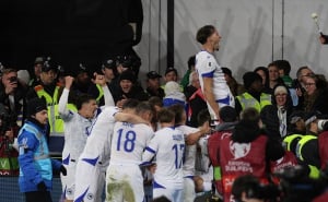 Foto: NFSBiH / Slavlje nakon pobjede BiH nad Velsom