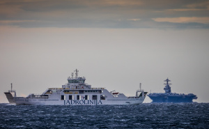 Foto: Pixsell / Ivo Cagalj / Dolazak najvećeg američkog nosača aviona USS Gerald R. Ford pred Split