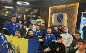 Foto: Ustupljene fotografije / Slavlje pobjede BiH u Skoplju