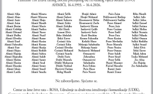 Foto: Ustupljena fotografija / Osmrtnica s imenima svih žrtava u Ahmićima