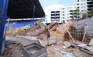 Foto: FK Željezničar / Radovi na južnoj tribini stadiona "Grbavica", 20. april 2026.
