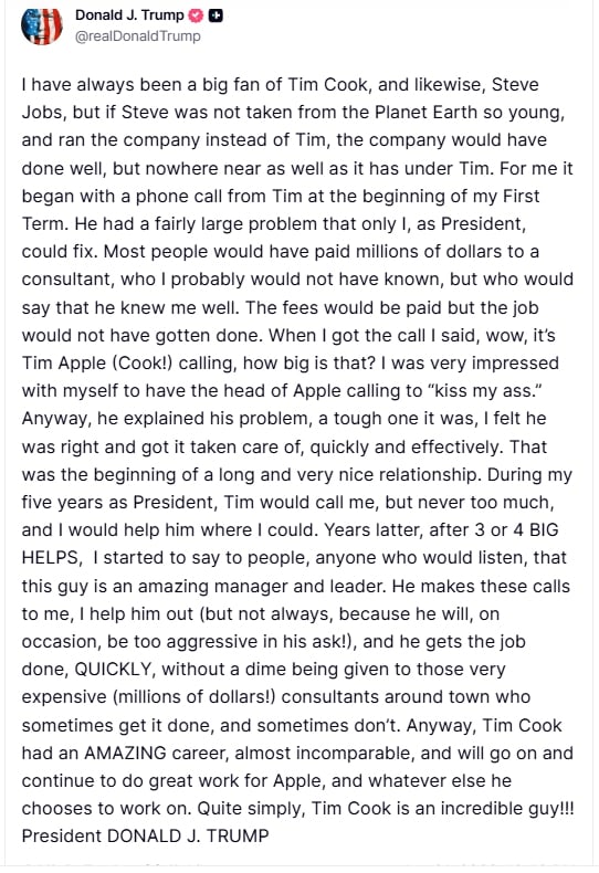 Donald Trump o Timu Cooku