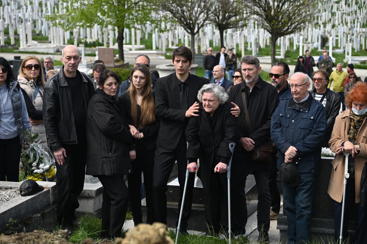 Porodica Borisa Rajkovića na sahrani