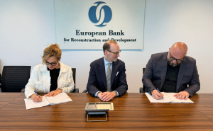 Foto: Služba za protokol i press KS / Adnan Šteta i direktorica ureda EBRD-a za BiH Stela Melnic