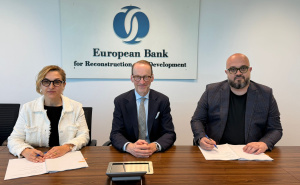 Foto: Služba za protokol i press KS / Adnan Šteta i direktorica ureda EBRD-a za BiH Stela Melnic