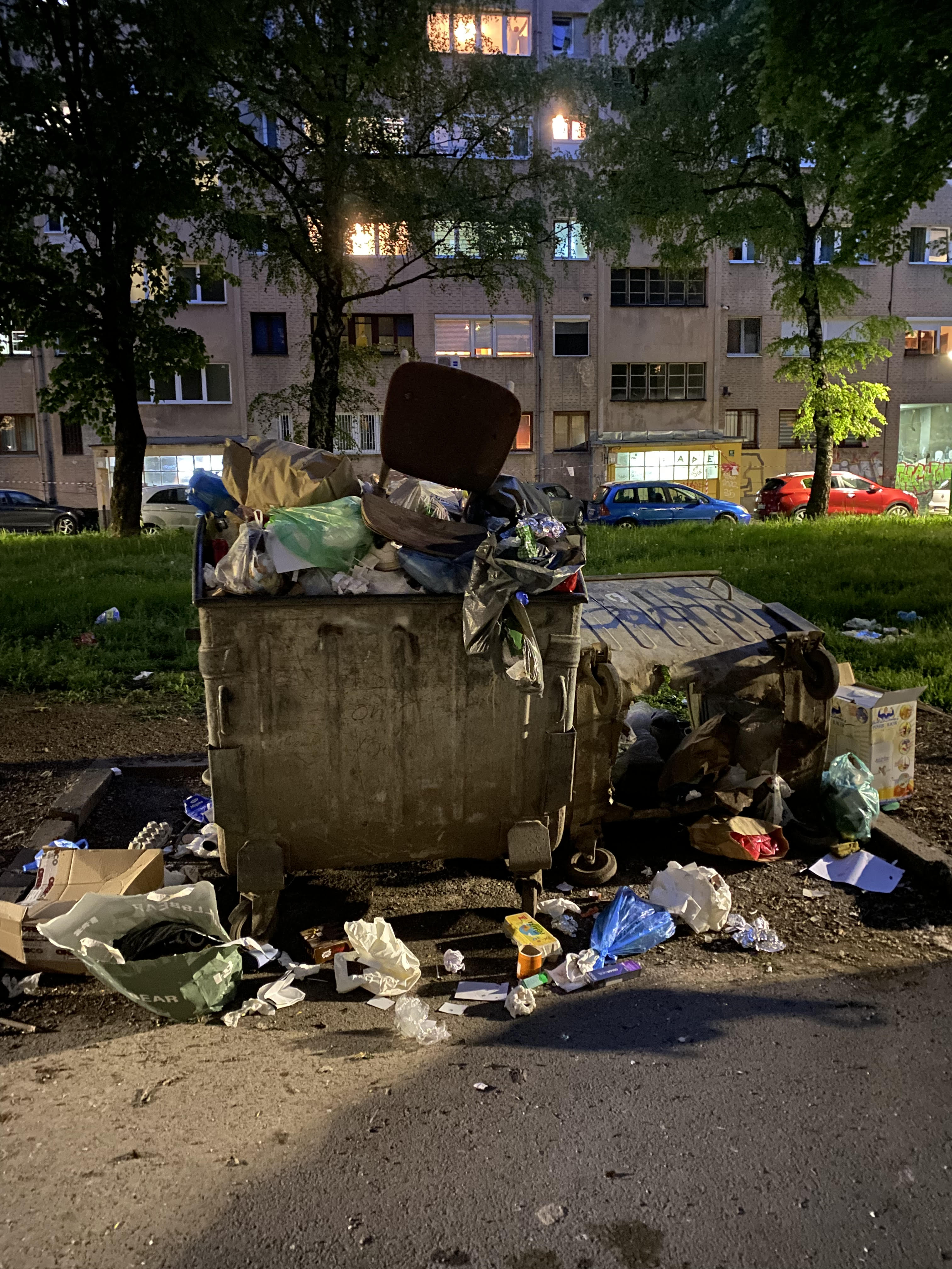 Kontejneri u ulici Grbavička