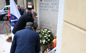 Foto: N.G./Radiosarajevo.ba / Dan pobjede nad fašizmom - položeno cvijeće kod Vječne vatre