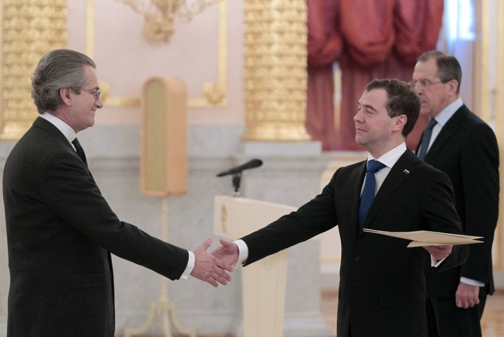 Antonio Zanardi Landi, Dmitrij Medvedev i Sergej Lavrov