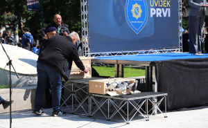 Foto: Općina Stari Grad / Postrojavanje veterana Prve brigade policije Stari Grad