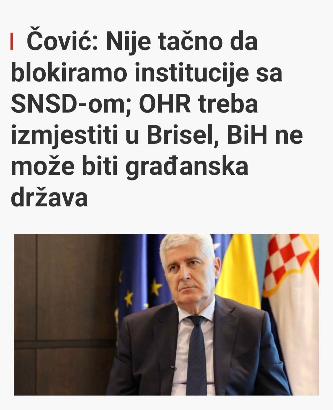 Opasne poruke Dragana Čovića