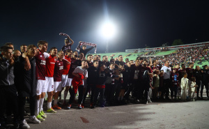 Foto: Dž. K. / Radiosarajevo.ba / Slavlje igrača FK Sarajevo nakon pobjede