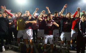 Foto: Dž. K. / Radiosarajevo.ba / Slavlje igrača FK Sarajevo nakon pobjede